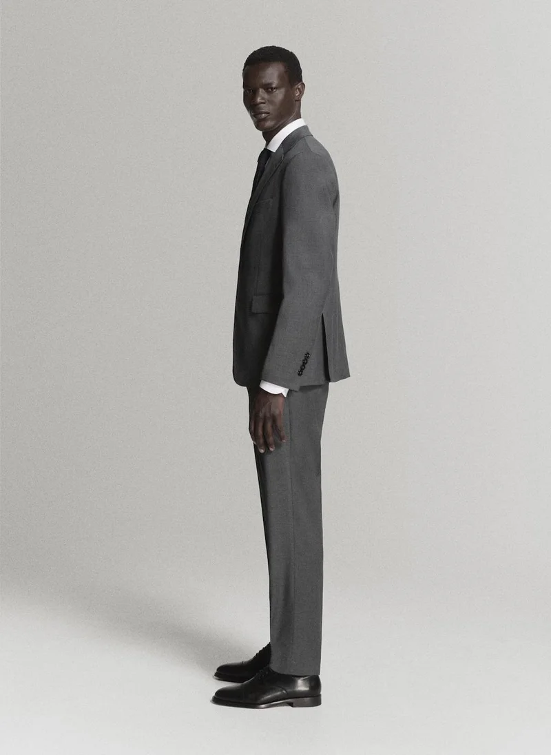 Mango Man 92-GRIS Milan Slim-Fit Suit Trousers for Men | Best Price UAE