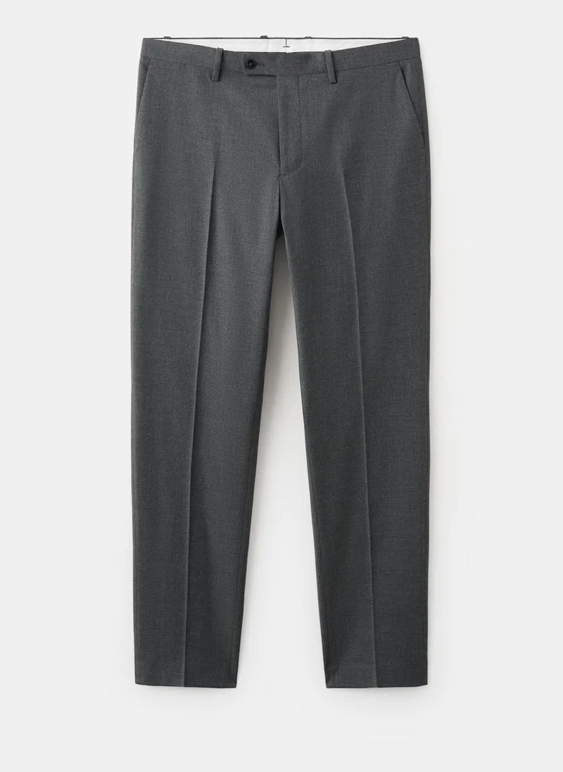 Mango Man 92-GRIS Milan Slim-Fit Suit Trousers for Men | Best Price UAE