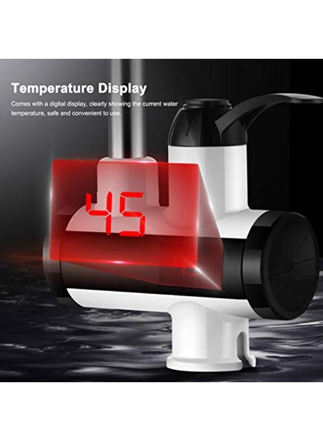 Faucet,3000W Instant Hot Water Faucet Electric Water Heater Tap with LED Digital Display Kitchen Bathroom Water Heating Faucet IPX4 Waterproof 360° Rotatable 220V - Image 5