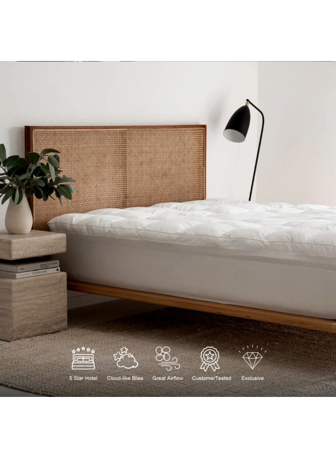 Mattress Topper Feather Size 160 × 195 × 8 cm From Family Bed