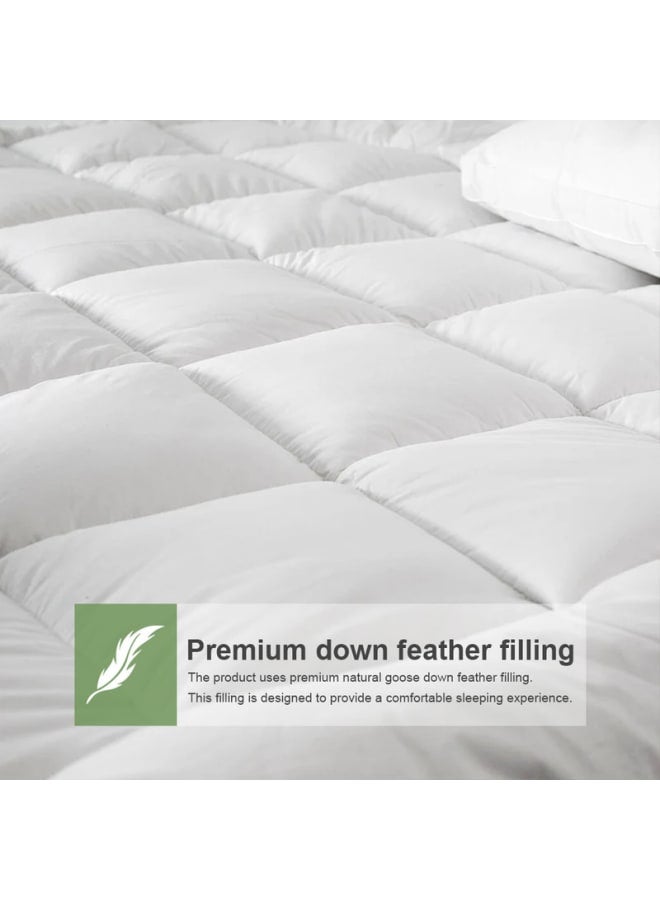 Mattress Topper Feather Size 160 × 195 × 8 cm From Family Bed