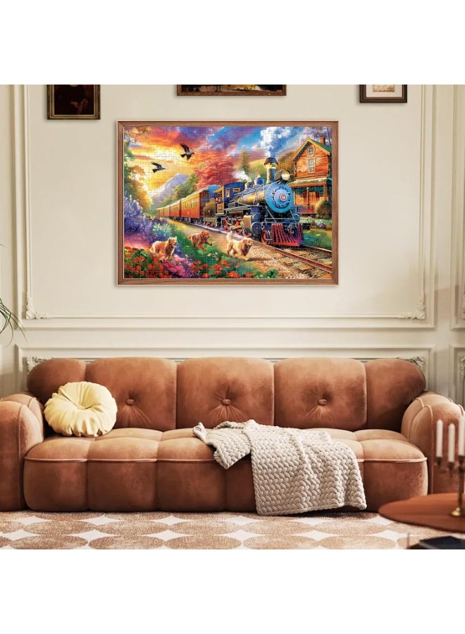 1000-piece puzzle of running dogs and speeding trains - the perfect combination of fun and adventure - Image 4