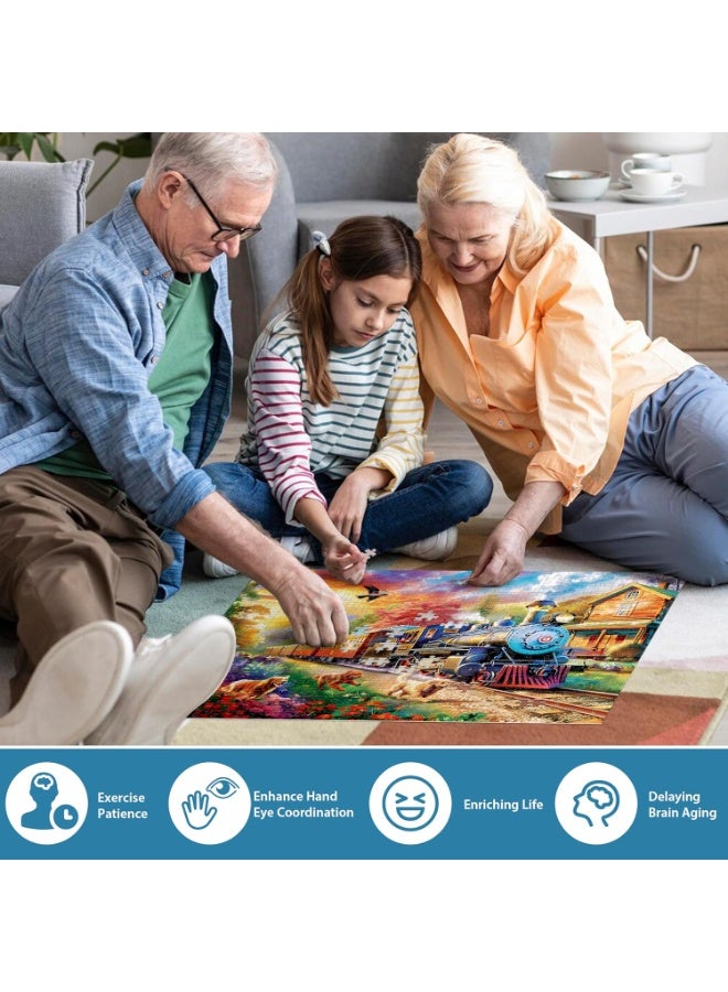 1000-piece puzzle of running dogs and speeding trains - the perfect combination of fun and adventure - Image 5