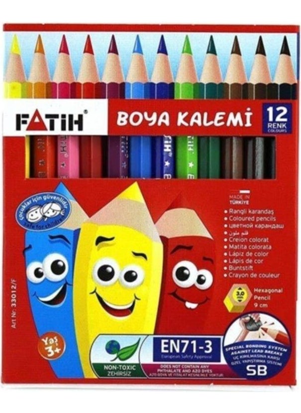 Fatih 33012 1/2 Size Crayons 12 Colors  - Image 1