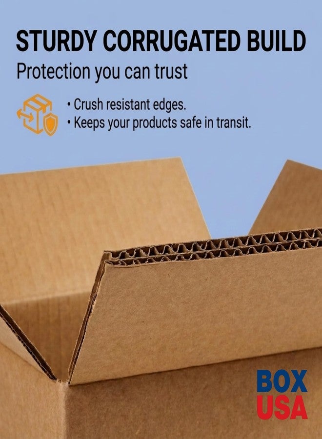 BOX USA صناديق شحن صغيرة من BOX USA، 8 بوصات طول × 6 بوصات عرض × 4 بوصات ارتفاع (عبوة من 25 صندوقًا) - صناديق تغليف صغيرة من الورق المقوى المموج للشحن والتعبئة والنقل والتخزين في المنزل أو المكتب أو العمل - Image 4