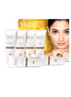 VLCC VLCC Gold Facial Kit, Bright & Glowing Skin - 60g | Pamper your Skin for a Luminous Glow | Parlour Glow with 24K Gold Bhasma, Rose Extracts, Turmeric & Aloe Vera.  - Image 4