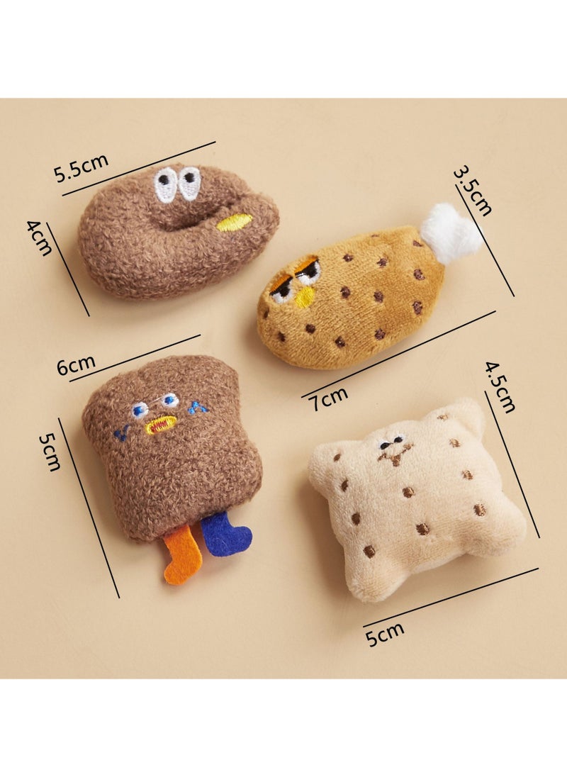 Adorable Must - have! Cat - friendly Chicken Leg and Cookie - series Plush Cartoon Catnip Toy Dolls - Unleash Your Cat's Joyful Nature