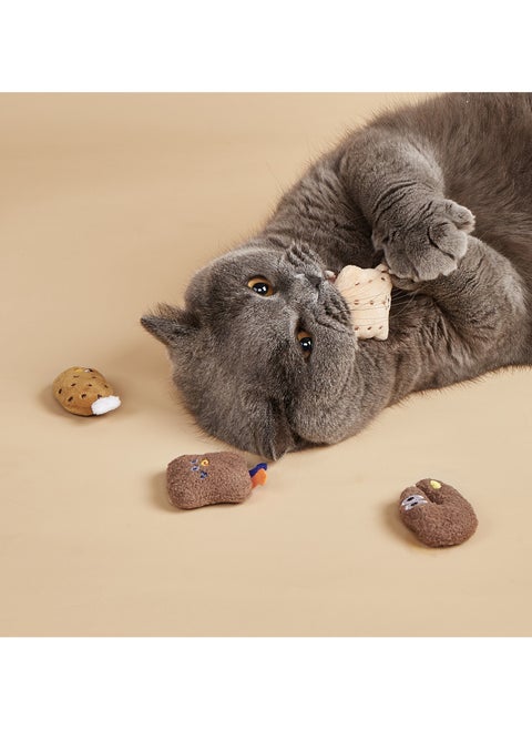Adorable Must - have! Cat - friendly Chicken Leg and Cookie - series Plush Cartoon Catnip Toy Dolls - Unleash Your Cat's Joyful Nature