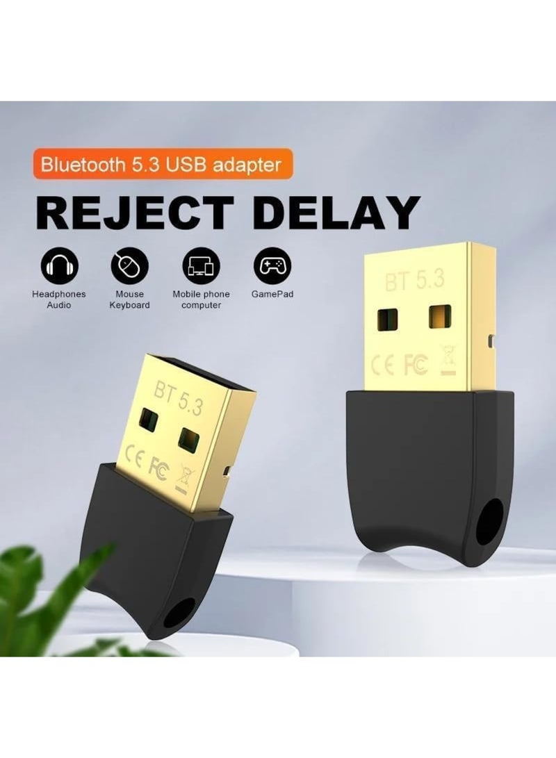 Luckam USB Bluetooth 5.3 Dongle Adapter for PC, Wireless Mouse, Keyboard, Audio Receiver & Transmitter, Music and Audio Streaming, Stable 20M Signal, Multi-Device Support (Black) - Image 2