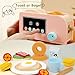 Pillowhale Bagel Toast PopUp Toaster 18Piece Wooden Breakfast Playset Montessori Kitchen Toy Includes Bagels Bread Bacon Veggies Milk for Kids Ages 3 - Image 4