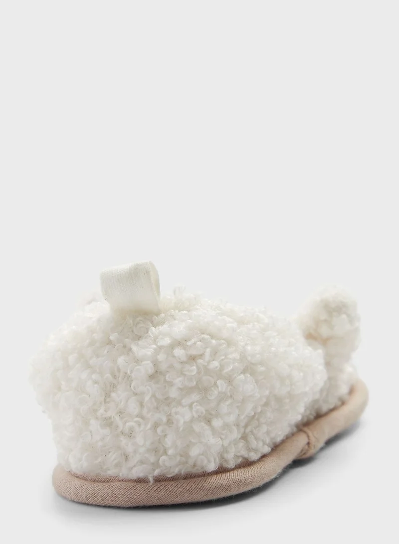 mothercare White Fluffy Mouse Pram Shoes