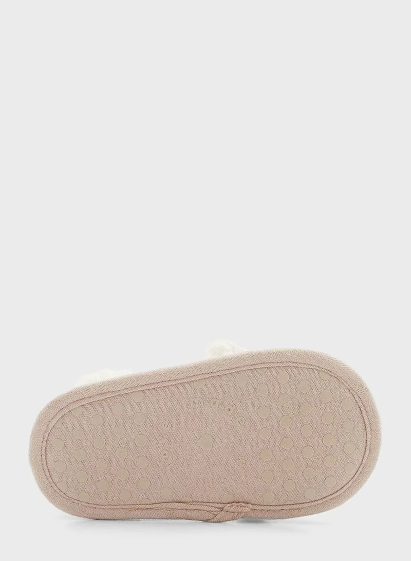 mothercare White Fluffy Mouse Pram Shoes