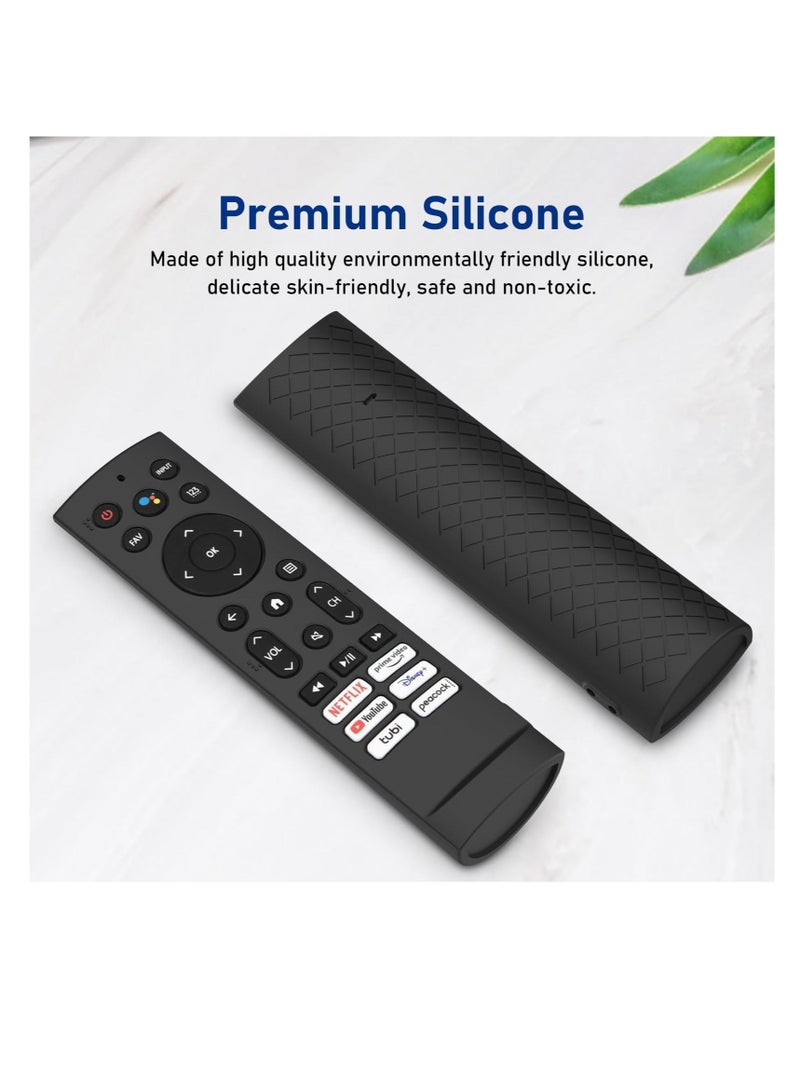 Silicone Case Cover for Hisense Voice Remote ERF3A90, Fit for Hisense U7G U9G U8 Series 4K ULED Remote Silicone Cover, with Lanyard (Black Sleeve) - Image 2