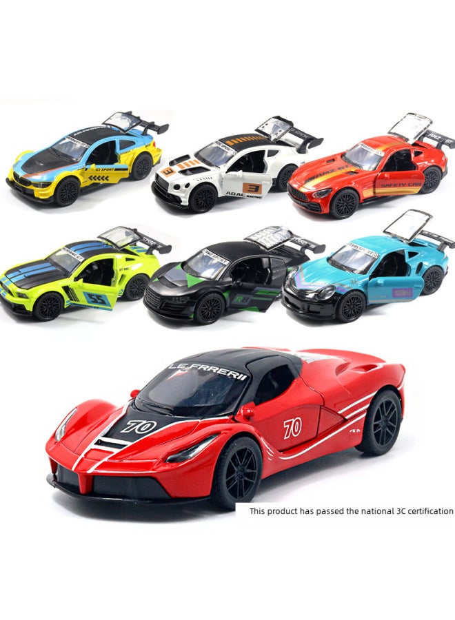 Bulk 1:36 Alloy Sports Car Model Children's Pull Back Car Toy Racing Boy Decoration Gift Wholesale-Color:[Bag] Fu Gt Track Version Brown  - Image 2