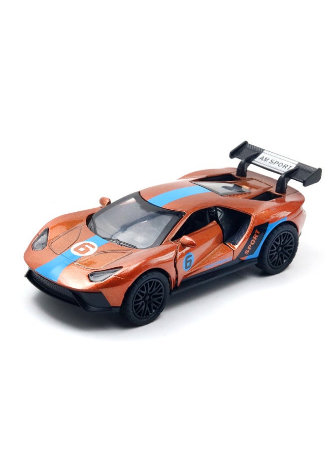 Bulk 1:36 Alloy Sports Car Model Children's Pull Back Car Toy Racing Boy Decoration Gift Wholesale-Color:[Bag] Fu Gt Track Version Brown  - Image 1