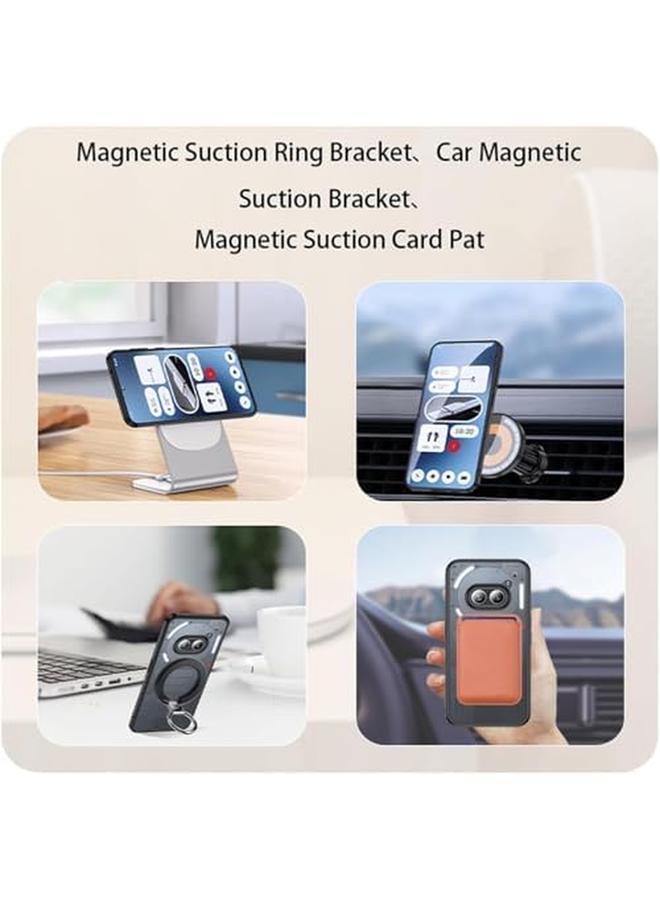 erorex For Nothing Phone 2A Transparent Case Compatible With Mag Safe Soft Tpu Bumper Plus Acrylic Back Military Grade Airbags Shookproof Drop Protection Magnetic Cover For Nothing Phone 2A Black Clear  - Image 5
