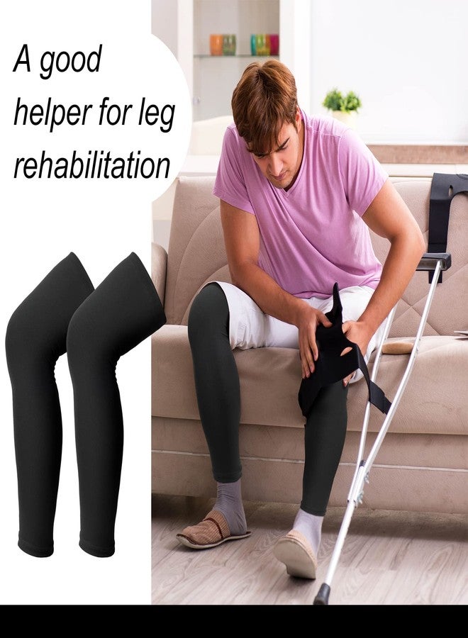 Sosation 8 Pcs Knee Brace Undersleeve Knee Sleeve for Under Brace Closed Patella Compression Breathable Leg Sleeves for Men Women Thigh Shin Support for Sports Protector(Large) - Image 4