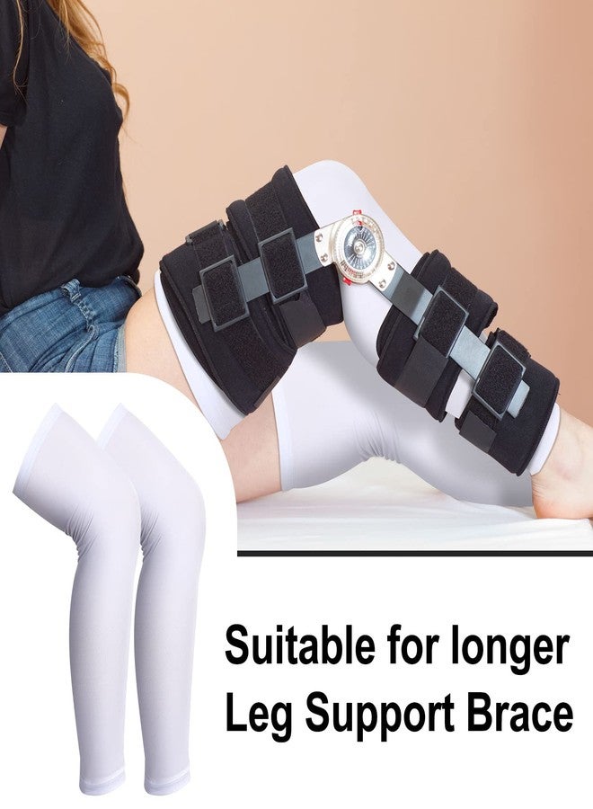Sosation 8 Pcs Knee Brace Undersleeve Knee Sleeve for Under Brace Closed Patella Compression Breathable Leg Sleeves for Men Women Thigh Shin Support for Sports Protector(Large) - Image 5
