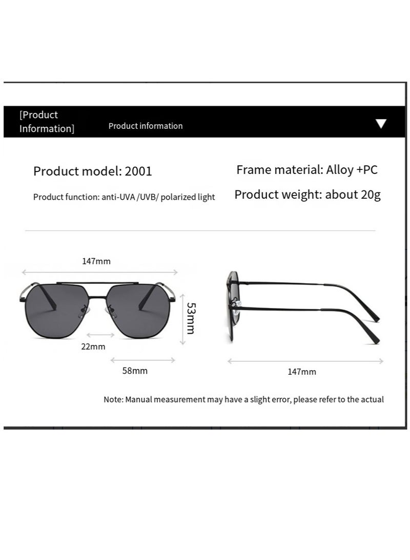عام نظارات شمسية مستقطبة عصرية للرجال والنساء نظارات شمسية بيضاوية متعددة الأضلاع نظارات مضادة للأشعة فوق البنفسجية - Image 3