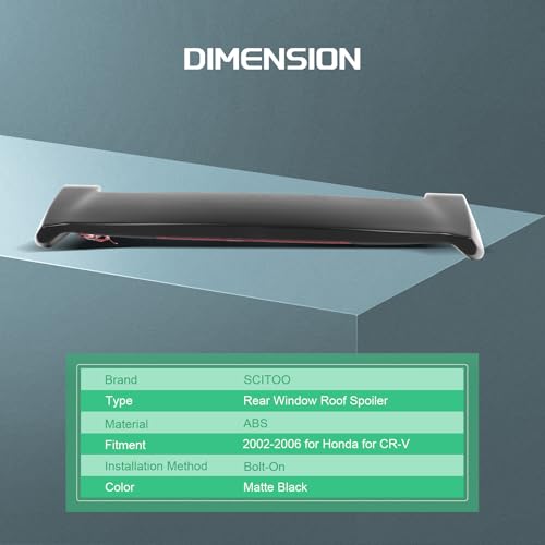 SCITOO ABS Roof Spoiler Fits for 2002-2006 for Honda for CR-V 1PC Matte Black Rear Window Roof Spoiler - Image 2