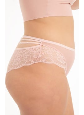 COTTONHILL Transparent Tulle, Lace and Stone Detailed Plus Size Women's Bikini Panties, Pack of 5  - Image 4