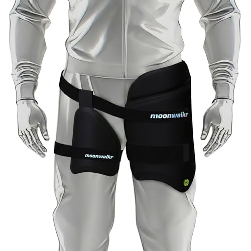 moonwalkr Thigh Guard 2.0 Protective Gear for Batter’s Height (4’9”- 5’3”) Cricket Thigh Pad Cricket Accessories & Equipment Safeguarding Both Your Outer and Inner Thighs Black (Small, Right Hand) - Image 4