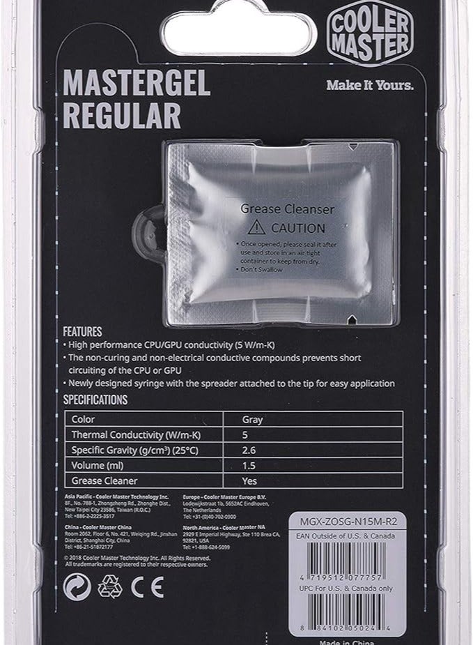 Cooler Master New MasterGel Regular, Thermal Conductivity 5 (W/m-K), 1.5ml - Image 4