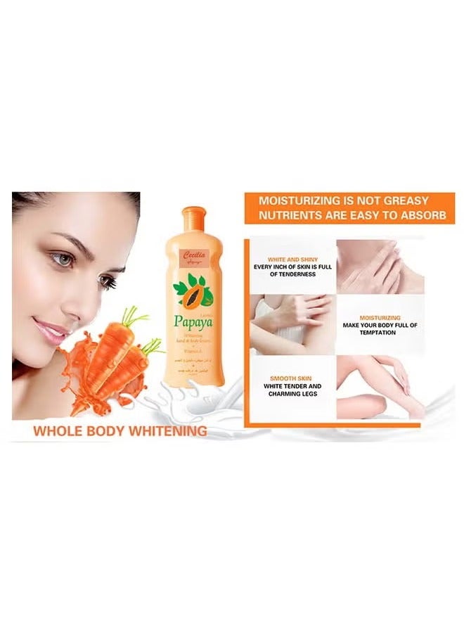 سيسيليا لوشن البابايا لتفتيح اليدين والجسم برتقالي( 600*2) ملليلتر - Image 4