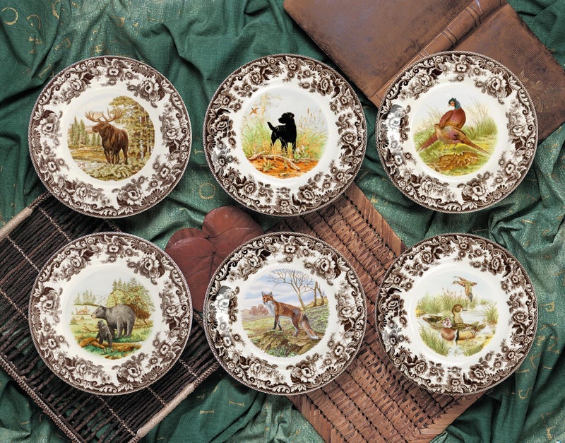 Spode Woodland Duck Dinner Plate - Game Bird Design, 10.5 Inch Fine Earthenware with British Flowers Border, Dishwasher, Microwave & Warm Oven Safe to 225°F - Made in England Wildlife Tableware - Image 4