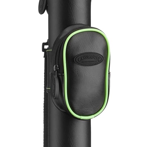 Casemaster QVault Supreme BilliardPool Cue Hard Case Holds 1 Complete 2Piece Cue 1 Butt1 Shaft Black with Green Trim - Image 3