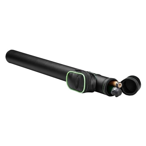 Casemaster QVault Supreme BilliardPool Cue Hard Case Holds 1 Complete 2Piece Cue 1 Butt1 Shaft Black with Green Trim - Image 1