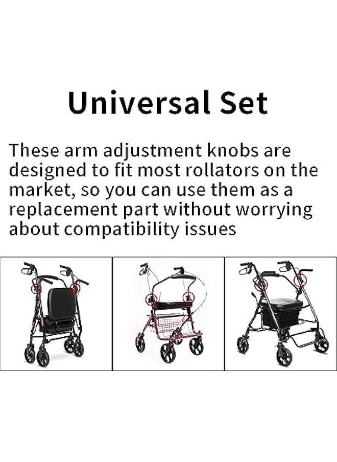 Arabest Knob Replacement Part Universal for Rolling Walker Rollator, Foldable Rollator, Hand propelled Walker, Aluminum 3 Point Knob, General Parts of Rollator Accessories  - Image 3