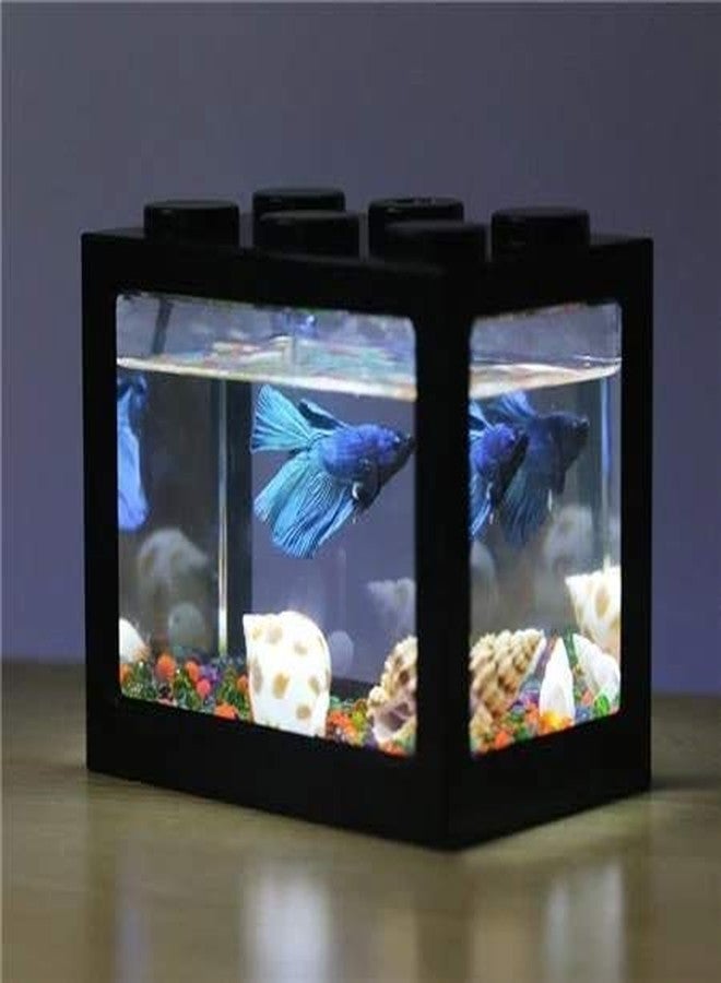 Western Era Mini Fresh Water Betta Fish Tank Aquarium Lego Block (12cm X 7.5 cm x 10.5 cm) (Pack of 1) - Image 1