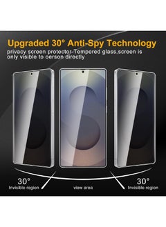 Glass [2+2 Pack] Samsung Galaxy S25 Ultra Privacy Screen Protector with Camera Lens Protector, [30° Anti-Spy][9H Hardness][Ultrasonic Fingerprint Unlock][Anti Scratch][Bubble Free][Case Friendly] Protector Set for Samsung S25 Ultra 6.9 inch (Boxed, 2+2 PCS)  - Image 2