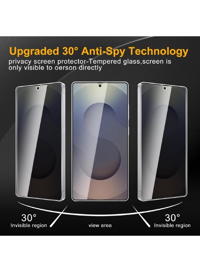 جلاس [2+2 قطعة] واقي شاشة الخصوصية لهاتف Samsung Galaxy S25 Ultra مع واقي عدسة الكاميرا، [مضاد للتجسس بزاوية 30 درجة] [صلابة 9H] [فتح بصمة الإصبع بالموجات فوق الصوتية] [مضاد للخدش] [خالي من الفقاعات] [مناسب للجراب] مجموعات واقي لهاتف Samsung S25 Ultra مقاس 6.9 بوصة (معبأة، 2+2 قطعة) - Image 2
