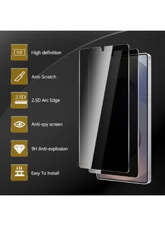 Glass [2+2 Pack] Samsung Galaxy S25 Ultra Privacy Screen Protector with Camera Lens Protector, [30° Anti-Spy][9H Hardness][Ultrasonic Fingerprint Unlock][Anti Scratch][Bubble Free][Case Friendly] Protector Set for Samsung S25 Ultra 6.9 inch (Boxed, 2+2 PCS)  - Image 3