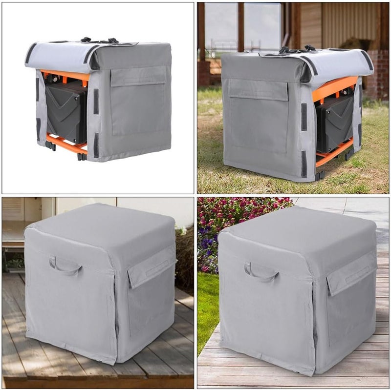 POPETPOP 26"x20"x20" Waterproof Generator Cover Heavy Duty 600d Oxford Cloth Outdoor Dustproof Rainproof Sunwind Resistant Portable Generator Protection Shield - Image 5