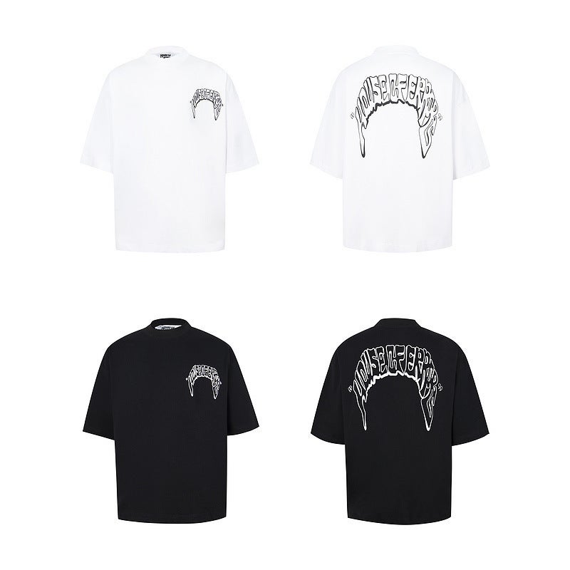 American-Style High Street Eye Of Truth Printed Dark Hip-Hop Casual Short-Sleeved Loose T-Shirt Plus Size Top Trendy - Image 5