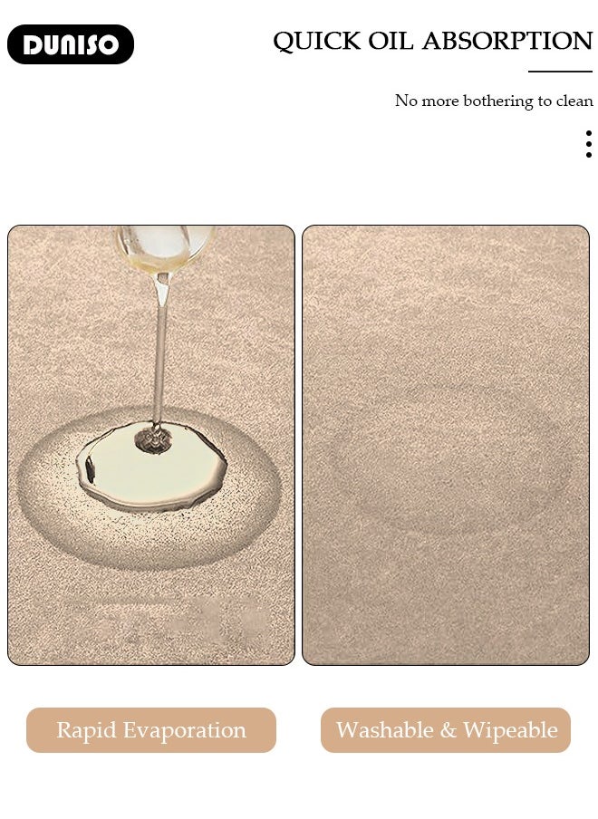 DUNISO 2 PCS  Kitchen Mats and Rugs Set , Non Slip Heavy Duty Standing Mat, Quick Dry Diatom Mud Floor Mat,  Extra Soft and Absorbent Floor Mats for  Kitchen, Bath, Office, Laundry(40*60cm+40*120cm)  - Image 3