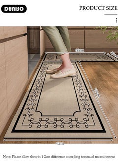 DUNISO 2 PCS  Kitchen Mats and Rugs Set , Non Slip Heavy Duty Standing Mat, Quick Dry Diatom Mud Floor Mat,  Extra Soft and Absorbent Floor Mats for  Kitchen, Bath, Office, Laundry(40*60cm+40*120cm)  - Image 4