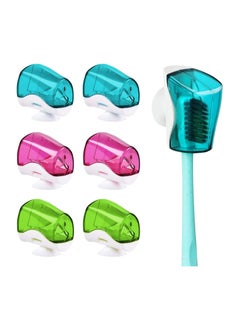 Oasisgalore 6 Pack Anti Dust Toothbrush Head Covers with Suction Cup for Home Travel Outdoor  - Image 1