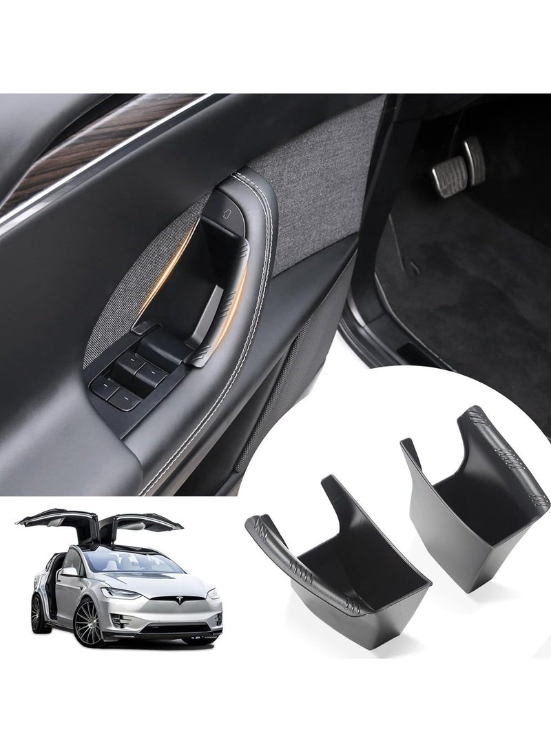 Captaintech Front Door Handle Storage Trays for Tesla Model X - Inner Door Handle Tray Box for Tesla Model X Accessories, Create Car Storage Space by Handle Pocket (2PCS) - Image 1