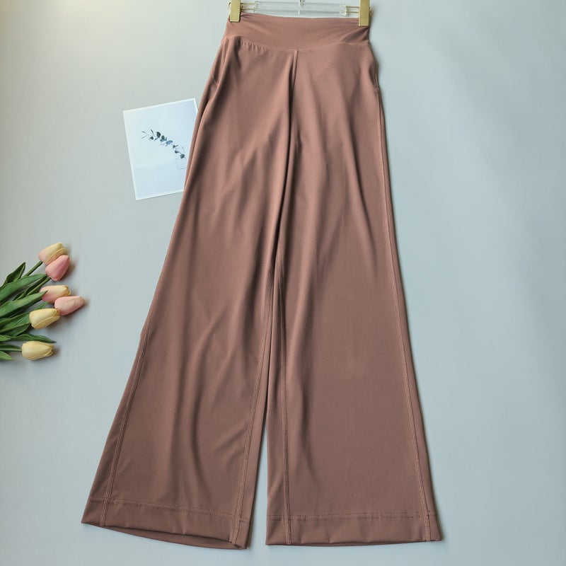 Qi Ta Women's High Waist Wide Leg Yoga Pants Quick Dry Running Training Lounge Pants - Image 1