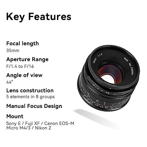 7Artisans 35Mm F1.4 Mark Ii Aps-C Manual Focus Fixed Lens Large Aperture Compatible With Nikon Z-Mount Camera Z50 Z6 Z7 Z6 Ii - Multicolor - Image 3
