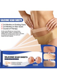 SOUTH MOON 8PCS Professional Silicone Scar Sheets,Soft Silicone Gel Scar Tape Painless Silicone Tape Roll Effective Silicone Scar Removal Strips Sheets for C-Section & Keloid Surgery, Burn, Acne  - Image 2