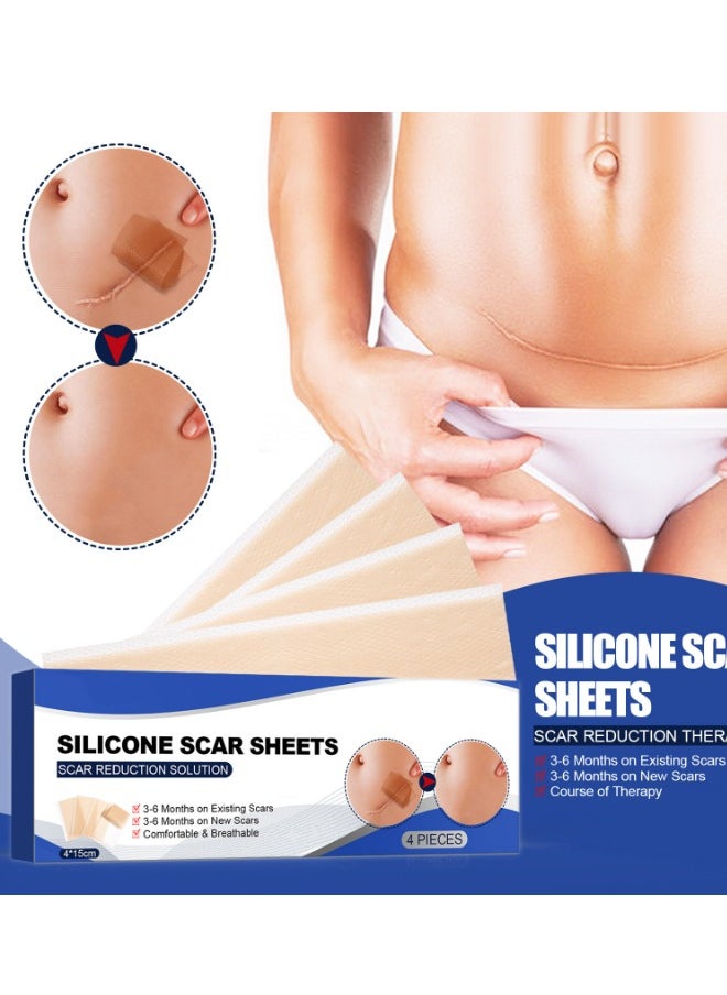 SOUTH MOON 8PCS Professional Silicone Scar Sheets,Soft Silicone Gel Scar Tape Painless Silicone Tape Roll Effective Silicone Scar Removal Strips Sheets for C-Section & Keloid Surgery, Burn, Acne  - Image 5