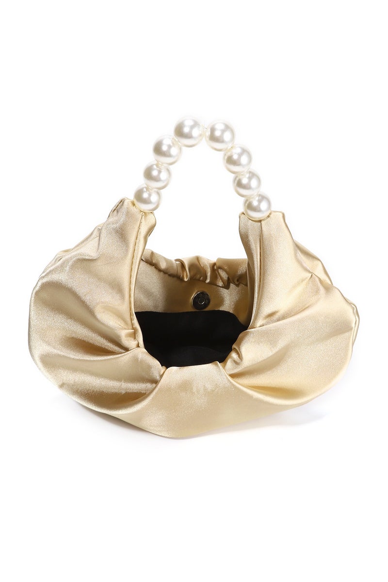 عام حقيبة يد نسائية أنيقة على الطراز الفرنسي - حقيبة سحابية مزينة باللآلئ، شنطة كتف عصرية متعددة الاستخدامات بتصميم راقي. - Image 4