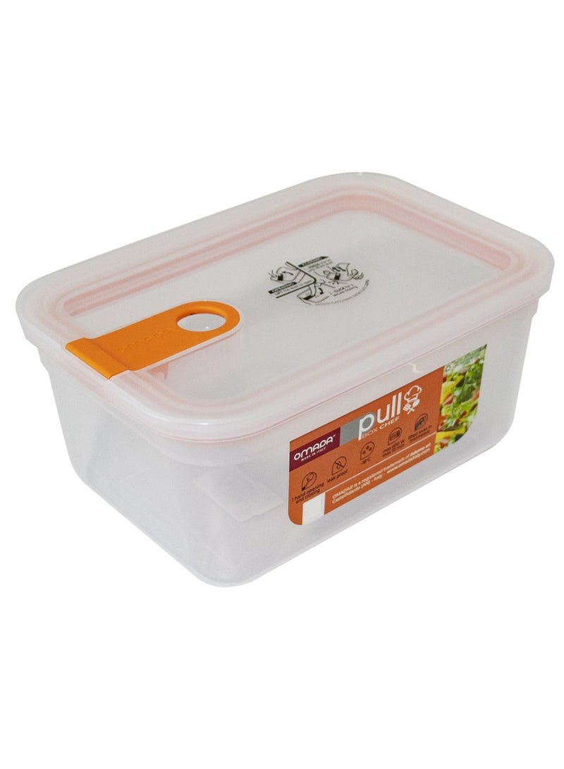 أومادا علبة طعام مستطيلة من البولي بروبيلين سعة 1.5 لتر بألوان متنوعة - Image 1
