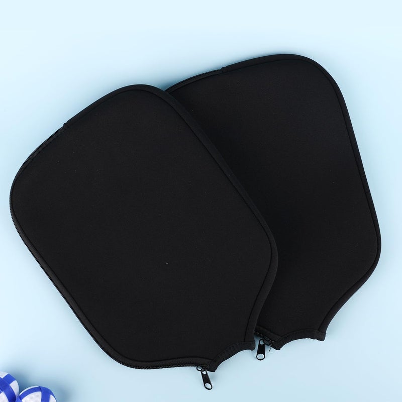 KINBOM 2pcs Neoprene Pickleball Paddle Covers, Universal 8.6 x 12.2 inch, USAPA Standard & Elongated Paddles Neoprene Sleeve Fits Most Pickleball Paddles (Black) - Image 3