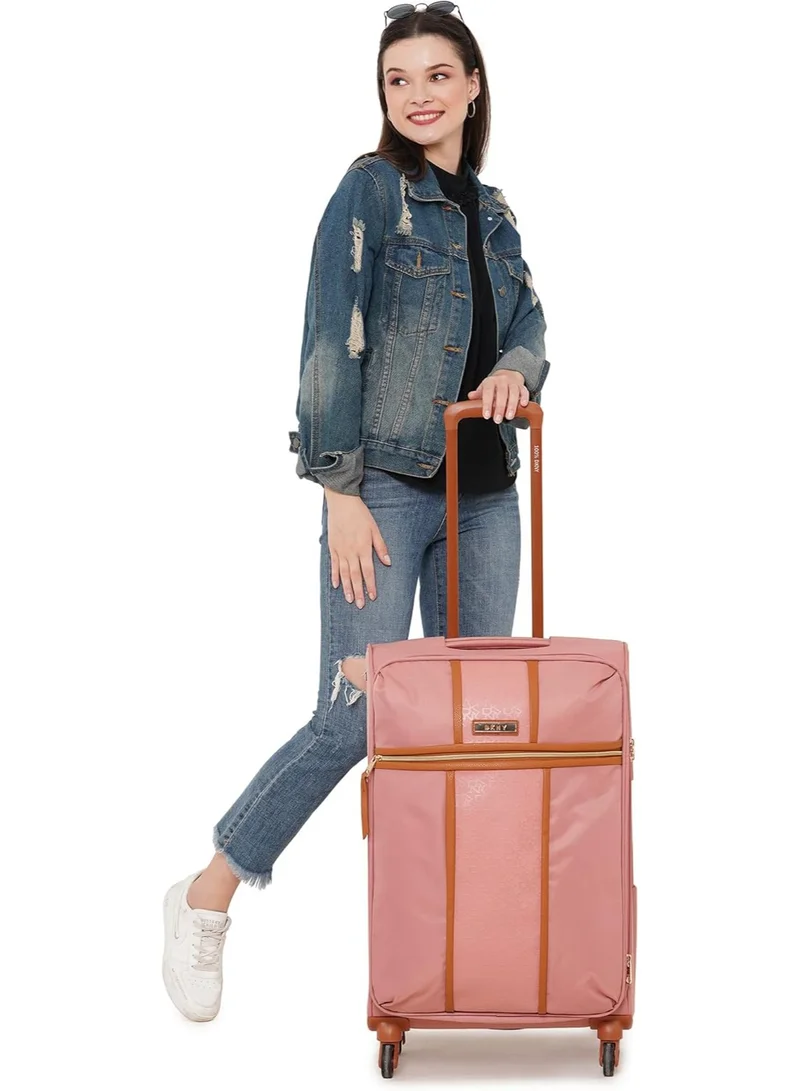 DKNY  DKNY Autograph Softside Luggage on Wheels for Unisex | Ultra Lightweight ABS on with Spinner Wheels 4 Double Wheel (ROUGE, 24 Inch)  | Best Price UAE